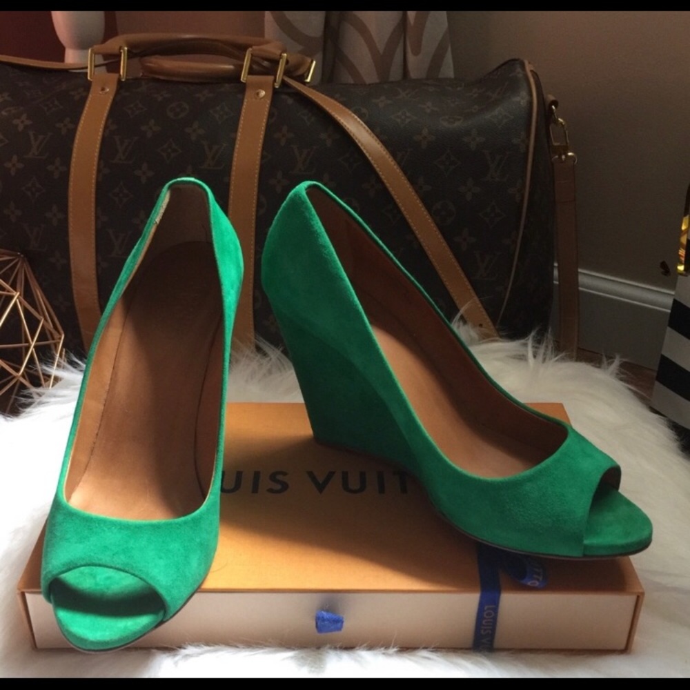 Madewell Green Wedge Shoes